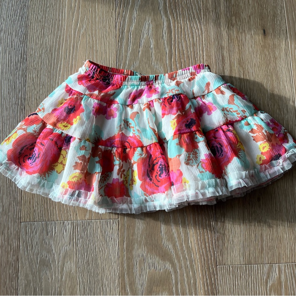 Oshkosh Multi Layer Tiered Skirt Floral Pink Tutu 3T Genuine Kids
